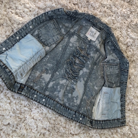 Y2K Thread & Supply 90s Denim Acid Wash Punk Grunge Vest - Size M - Picture 5 of 6